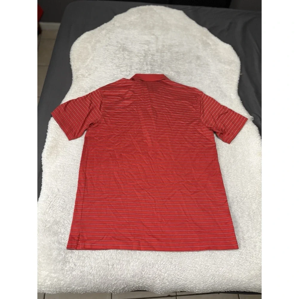 Amen Corner Masters Mens Short Sleeve Striped Polo Shirt Size Medium Pima Cotton